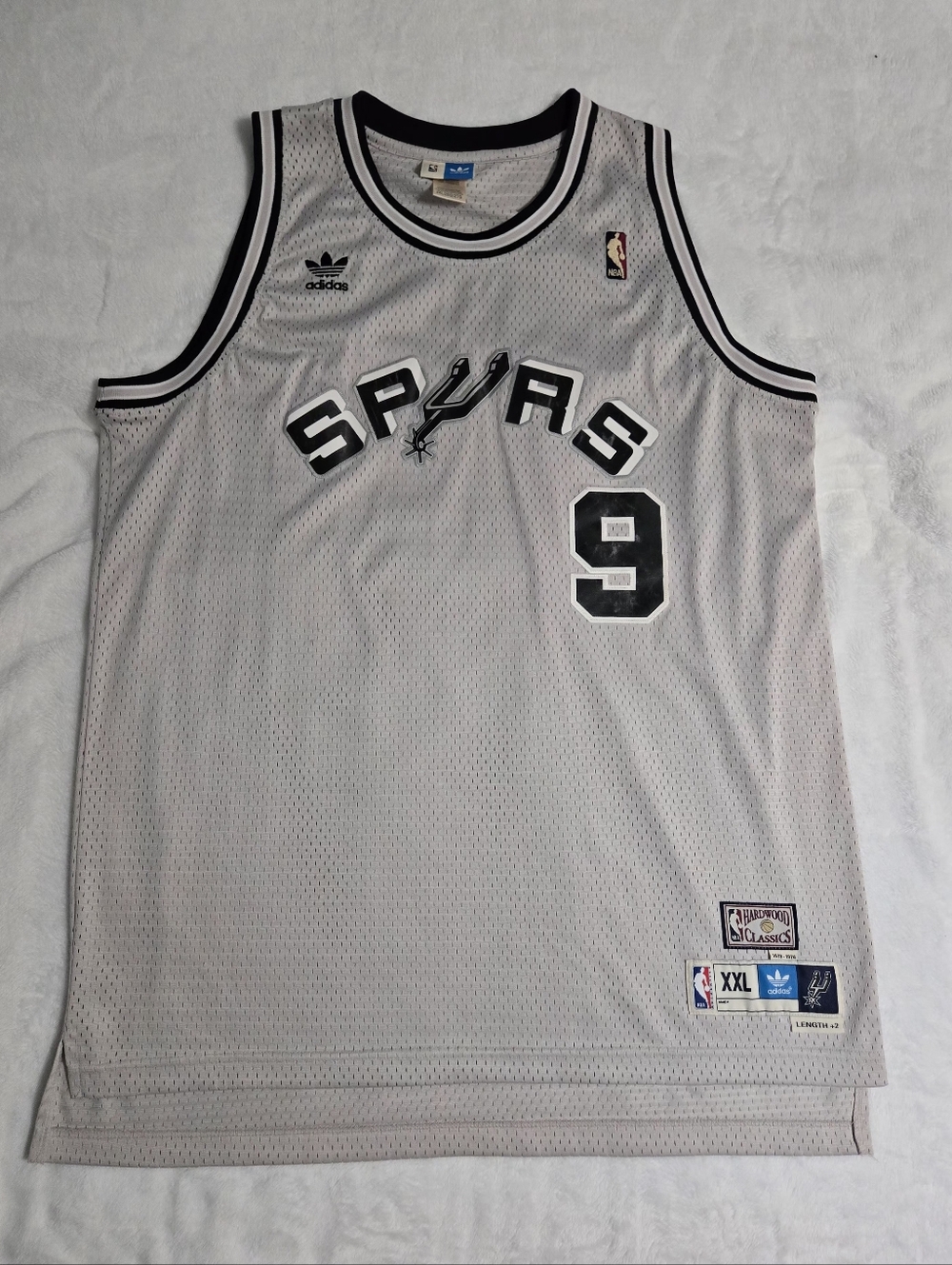 Vintage Adidas Tony Parker San Antonio Spurs Jersey Silver Alternative Adult XXL